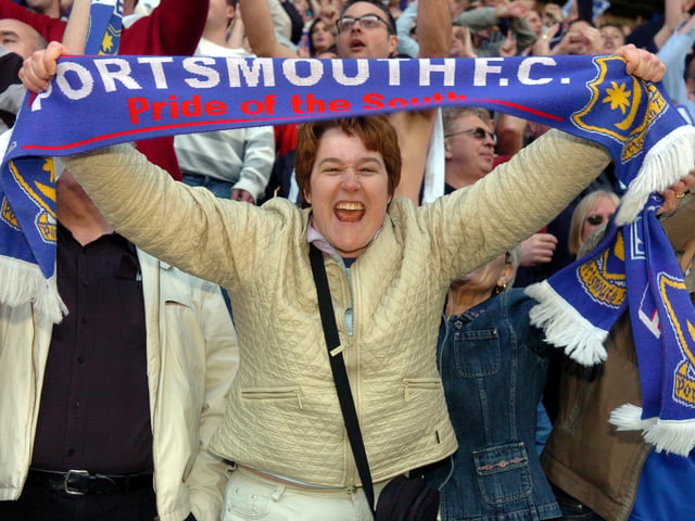 This Pompey fans shows off her Pompey pride
