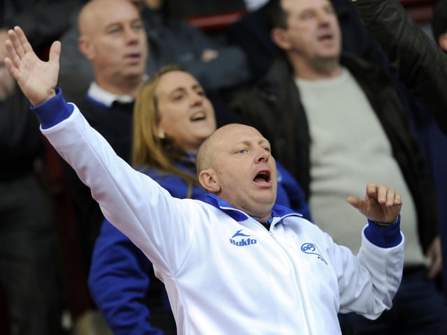A loud and proud Sheffield Wednesday fan at Oakwell in 2013