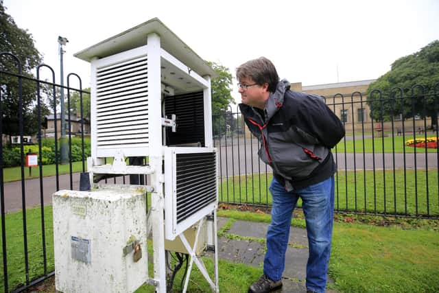Weston Park weather station. Pictured is Alistar McLean who is in charge of the station. Picture: Chris Etchells