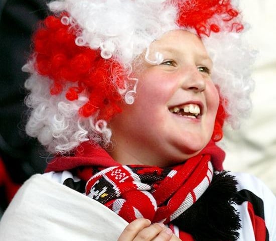 A young Blades fan at the Sheffield United v Leeds match on April 18, 2006