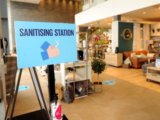 Shoppers are being asked to use hand sanitiser in the store.