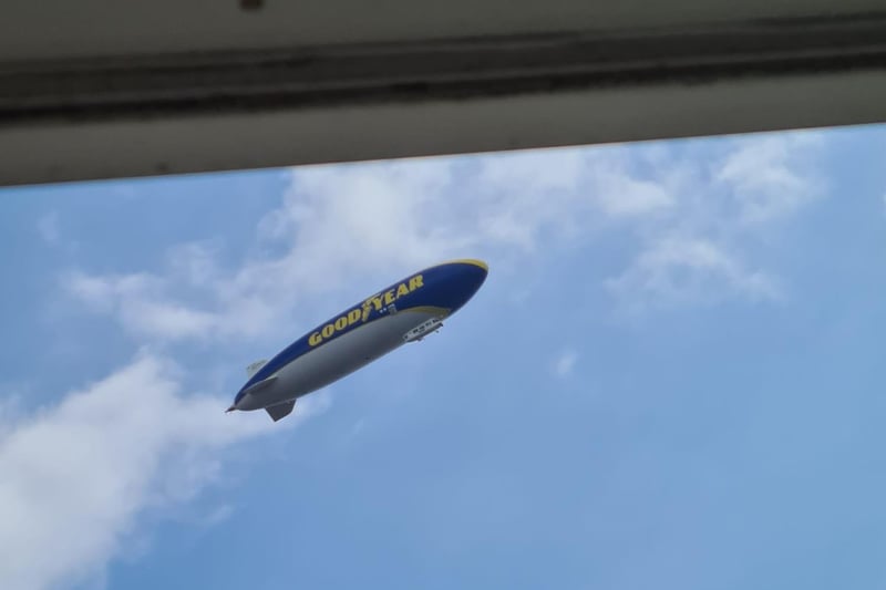 An interesting perspective from a window of the blimp flying over Buckland, on Thursday, July 1. Picture: Sadie Jones