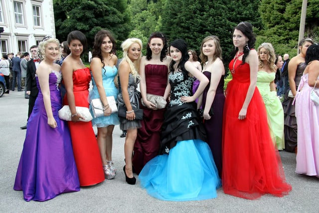 Prom Queens: The glamourous female pupils of Parkside School, Chesterfield, pictured at their Prom Night at the New Bath Hotel in Matlock Bath.
