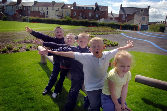 The community play area of Lynnfield Primary School was officially opened in 2008 and here are some of the children pictured enjoying it.