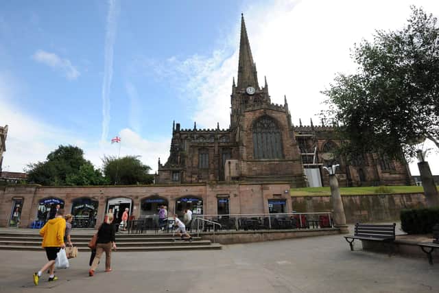 People in the town centre  in Rotherham, England (Photo by Anna Gowthorpe/Getty Images)