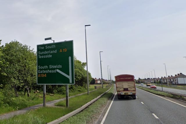 The South Tyneside stretch of the dual carriageway, pictured, was also the scene of 69 casualty accidents.