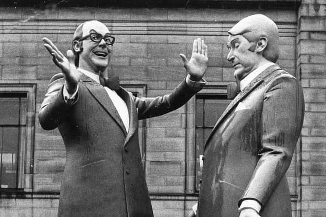 Morecambe & Wise statue at Weston Park - July 1978