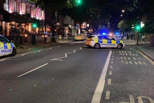 The road was sealed off after the attack on Saturday evening.