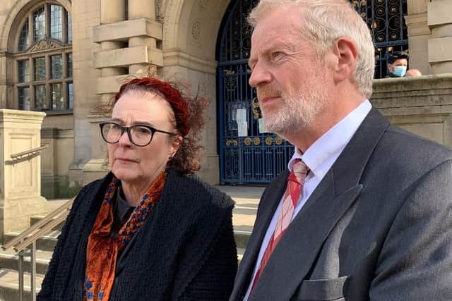 Charles and Liz Ritchie speaking outside Sheffield Town Hall after a coroner ruled on what matters can and cannot be included in an inquest into the death of their son Jack, in Hanoi, Vietnam, in November 2017. Photo: Dave Higgens/PA Wire