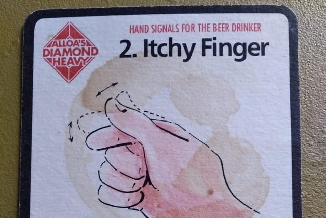 This handy hand-signal beer mat calls this move the "Are you going to pay for this?"