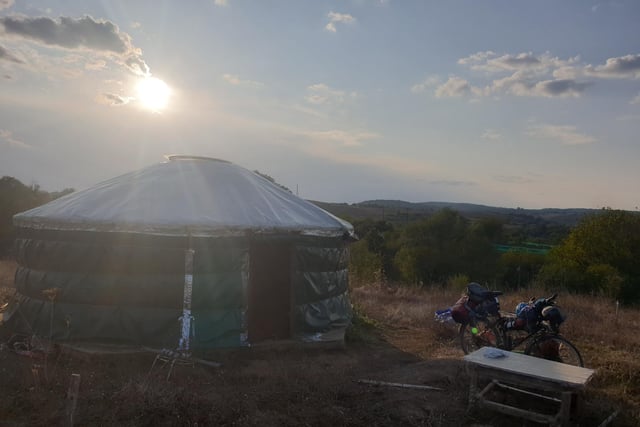 Mike said: "Being hosted two nights in a yurt by Mitko who I found through WarmShowers in Bulgaria was good preparation for the yurts to come in Mongolia!"