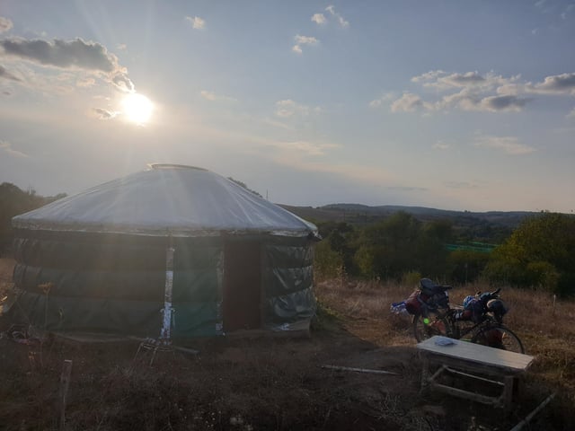 Mike said: "Being hosted two nights in a yurt by Mitko who I found through WarmShowers in Bulgaria was good preparation for the yurts to come in Mongolia!"