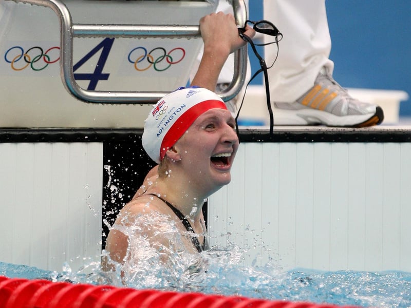 The emotions flow after Rebecca Adlington wins the 800m Freestyle Final,