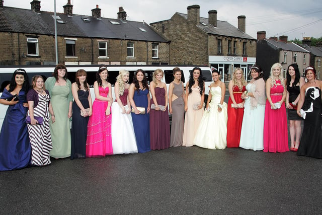 Girls ready to set off to the Stocksbridge High School prom