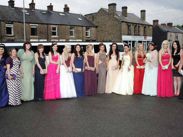 Girls ready to set off to the Stocksbridge High School prom