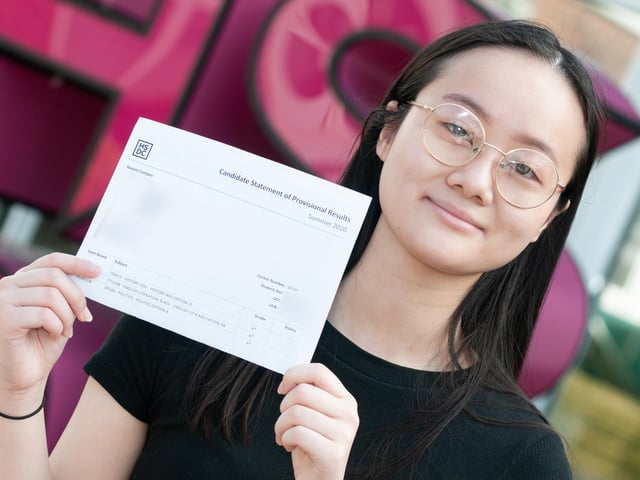 Katherine Lai at Havant and South Downs College has achieved the high grades she needs to study History and Politics at Oxford University. Picture: Duncan Shepherd