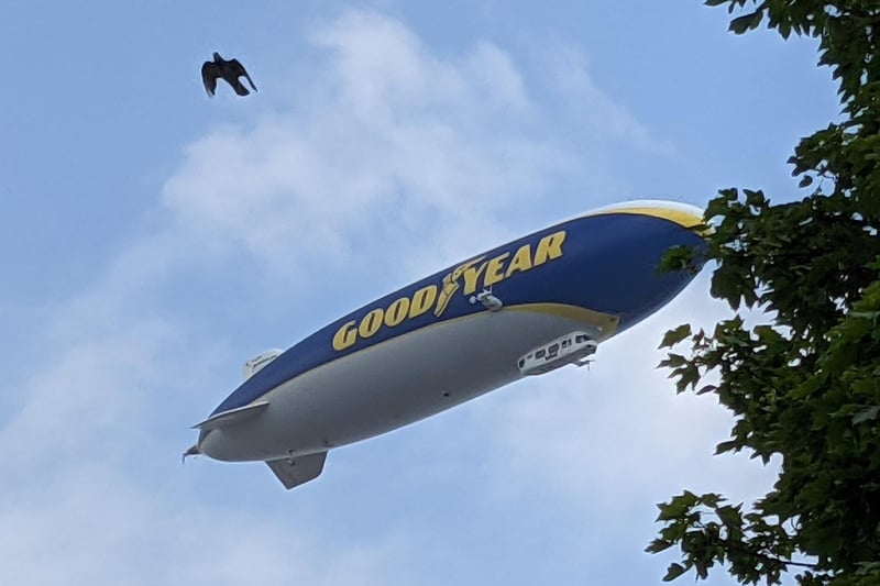 Is it a bird? Well, yes, - but it's also the blimp flying over Lake Road, Landport, on Thursday, July 1. Picture: Steve Jeal