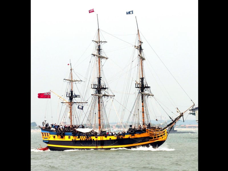 File photo dated 28/06/05 of a tall ship The Grand Turk (foreground) passing by French aircraft carrier FS Charles de Gaulle during the International Fleet Review at Spithead, off Portsmouth. PRESS ASSOCIATION Photo. Issue date: Friday February 20, 2009. A ship that starred in the TV show Hornblower is up for sale for £1.75 million. The fully-rigged 152ft tall ship, called The Grand Turk, is a replica of the 18th century British frigate HMS Phoenix and was built in 1997 in Marmaris, Turkey. See PA story SEA Hornblower. Photo credit should read: Sean Dempsey/PA Wire