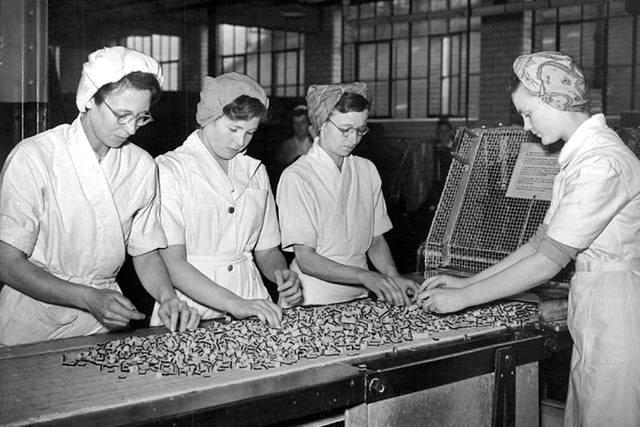 George Bassett workers sorting the liquorice allsorts in the 1960s