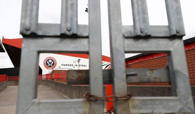 Locked gates at Bramall Lane, home of Sheffield United: Tim Goode/PA Wire.