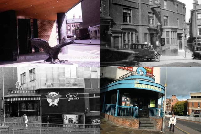 The Boardwalk, on Snig Hill, in Sheffield city centre, has been known by a number of other names throughout its history, including the Mucky Duck, the Compleat Angler and the Black Swan