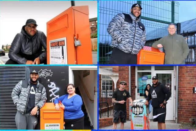 Six weapon surrender bins have been unveiled in Sheffield to help make the streets safer