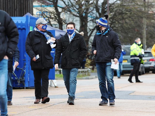 Pompey fans arrive for the first time in 9 months due to Corona restrictions