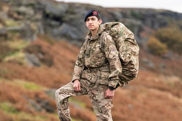 16 year old Salahudeen Hussain at Burbage Brook, in the Peak District, near Sheffield. The intrepid teenage Royal Marines cadet is preparing to be installed as the Lord Lieutenant's Cadet, a role which will involve him accompanying the Queen's representative in South Yorkshire, including during the ceremonies to mark Remembrance Day in his home town of Sheffield. Picture date: Tuesday October 26, 2021. PA Photo. Photo credit should read: Danny Lawson/PA Wire