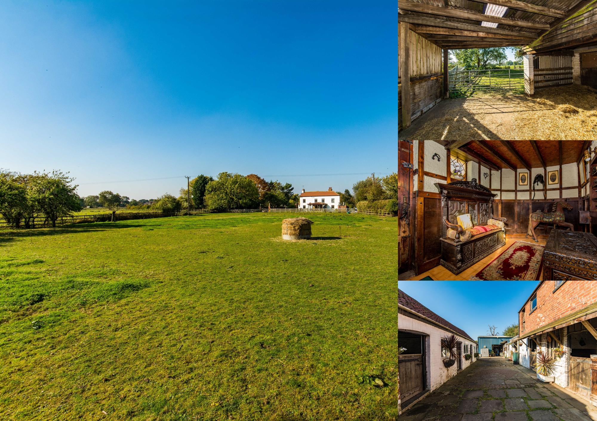 The five bedroom house on North Street, Owston Ferry, is surrounded by twenty-three acres of land which it comes with.