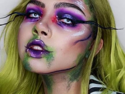 Jordan took inspiration from the classic film Beetlejuice for this look.