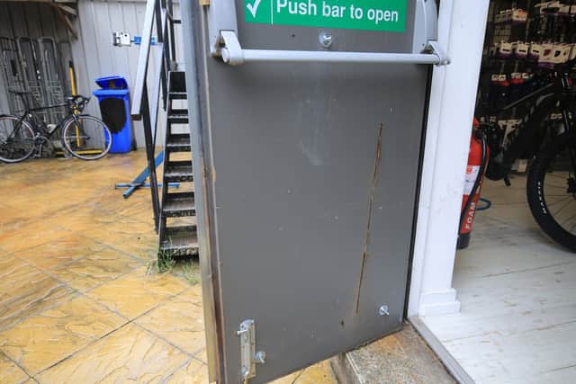 The thief used an angle grinder to gain entrance in the early hours.