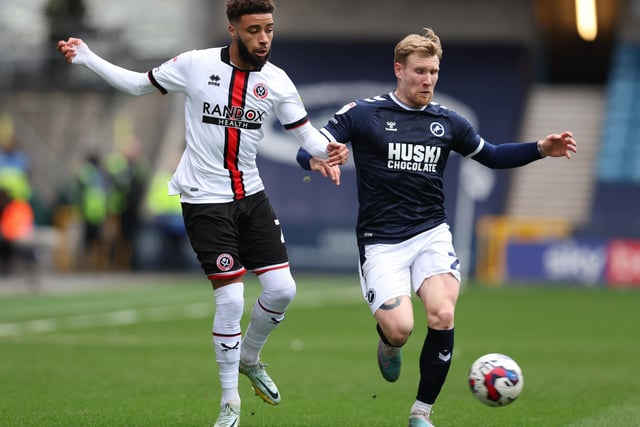 Plenty of attempted trickery from the Blades right-back but didn't get a great deal of joy out of Millwall's back-line. Still driving forward in the dying minutes of the game trying to force a winner - before the late blow