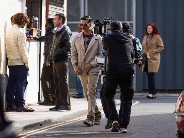 Bollywood at the Barras. Akshay Kumar was in Glasgow today shooting scenes from his upcoming movie, Bell Bottom.