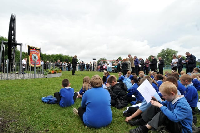 Children from Hetton Primary School in prayer at a service in 2011 to commemorate the 60th anniversary of the Eppleton pit disaster.