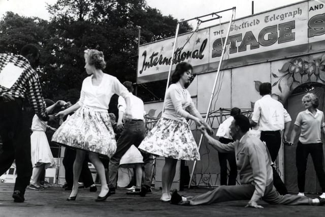 The final of the rock 'n' roll contest at the Sheffield Telegraph Farm Grounds Gala in August 1960