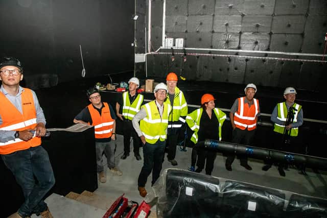 A ‘Hard Hat Tour’ visit from Leader of Barnsley Council Sir Steve Houghton CBE, Cllr Robert Frost, and Paul Johnson (Member of Barnsley Council Audit and Governance Committee) as they were shown around the soon-to-open cinema by Alistair Taylor, General Manager of Cineworld Sheffield and Oliver Cattanach, General Manager of Cineworld Barnsley.