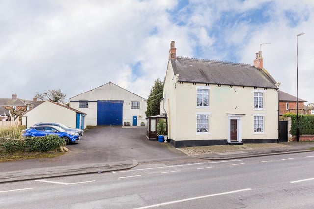 This three-bedroom detached house - plus an industrial unit and outbuildings - has a guide price of £700,000. The sale is being handled by Fine & Country at Bawtry. (https://www.zoopla.co.uk/for-sale/details/54593215)