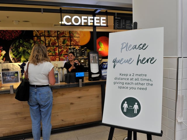 Cafes will still be closed but selected stores will offer coffee to go, with contactless collection.
