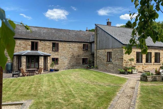 This three bedroom barn conversion, Tapton Hall Barn in Tapton Grove is a few fields away from the golf course. Marketed by SellMyHome.co.uk, 020 3641 3299.