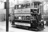 An old Sheffield tram pictured at Millhouses station