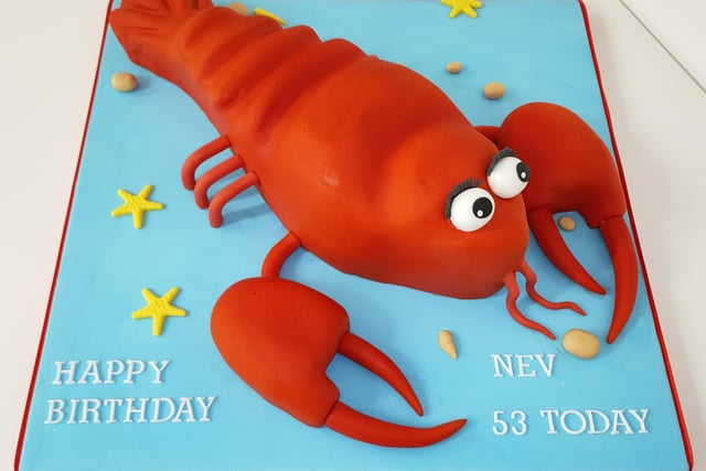 One for a fisherman perhaps? A lobster shaped cake.