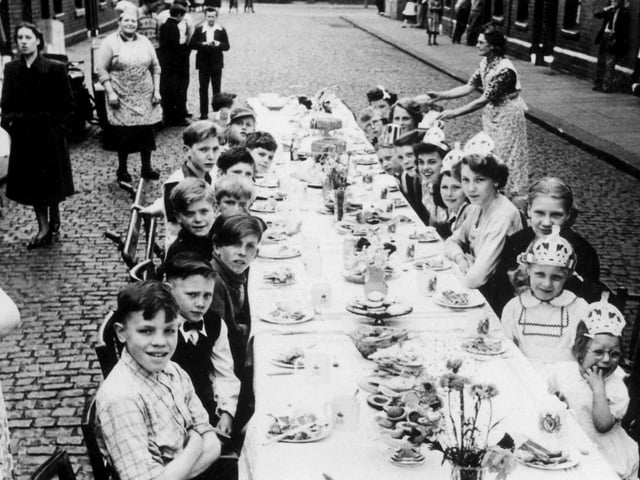 A street party to celebrate the Queen's Coronation took place on Fawley Road (off Penistone Rd), Sheffield, in 1953