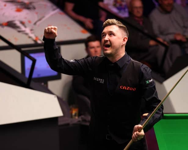 Kyren Wilson has scored the 13th ever maximum break of 147 seen by the World Snooker Championship at the Crucible, Sheffield. (Photo by George Wood/Getty Images)