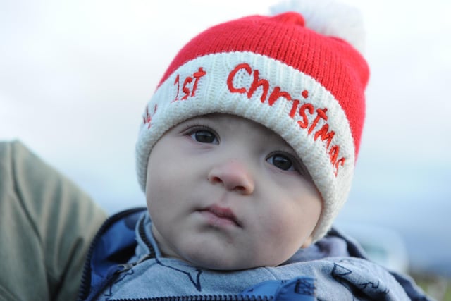 Nick Speechly, 10 months old, said hello to Santa on the Christmas tour.