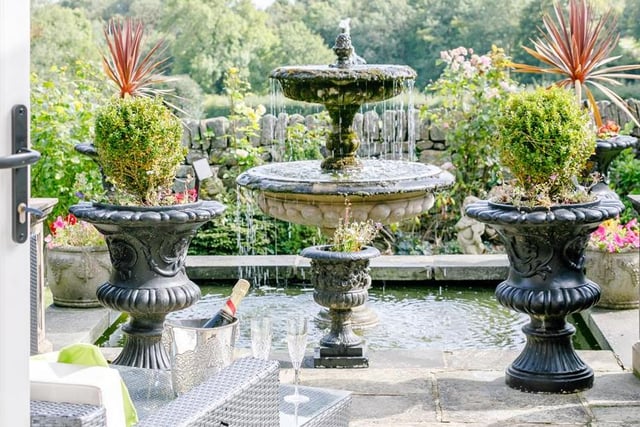 Wood End, next to Grenoside Woods, sits in walled gardens containing a Yorkshire stone terrace with decorative balustrade, a water fountain, a sun deck with pagoda, colourful flower beds and established trees. The asking price is £1.2 million and the sale is being handled by Hunters at Chapeltown. (https://www.zoopla.co.uk/for-sale/details/52866271)