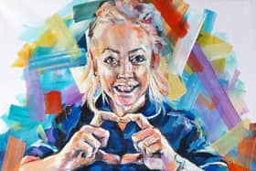 Artist Sue Clayton has created a portrait of Rotherham nurse Rachel Beal for the #portraitsfornhsheroes project.