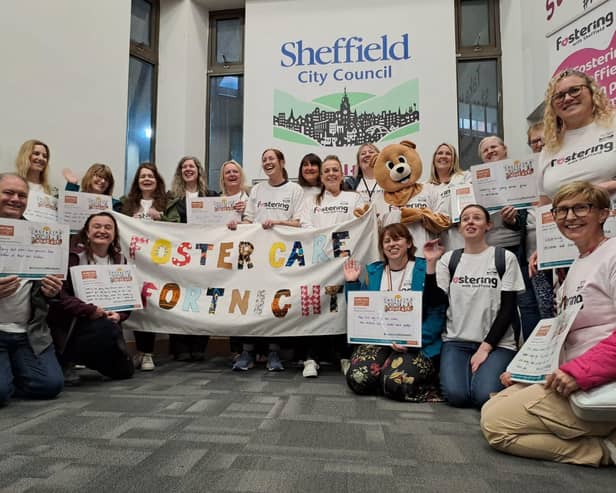 Foster carers joined Sheffield City Council staff for the walk