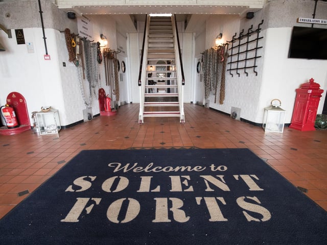 A view of the entrance hall inside No Man's Fort