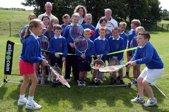 Looks like these pupils from Fellgate Primary School were having lots of fun while they learned how to play tennis 16 years ago. But is there someone you know in this scene?