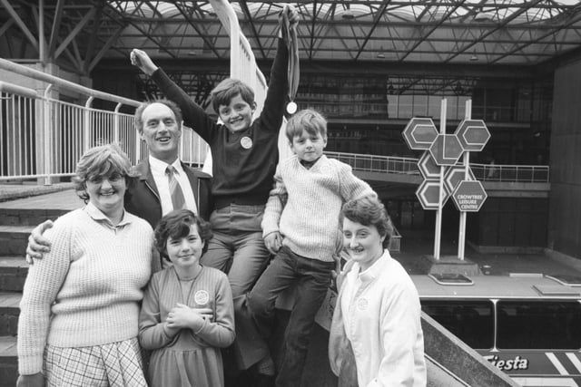 The 5 millionth visitor to Crowtree Leisure Centre was 11 year old Philip Thompson pictured with his commemorative medal in 1981.